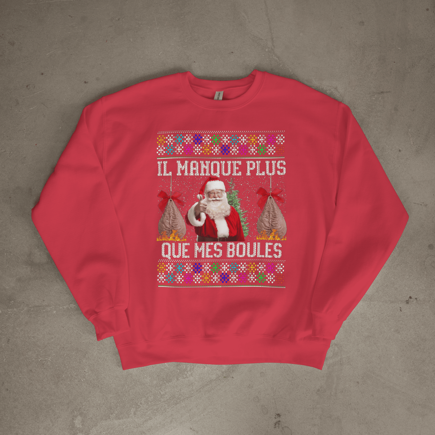 Pull moche Noël "Mes boules"