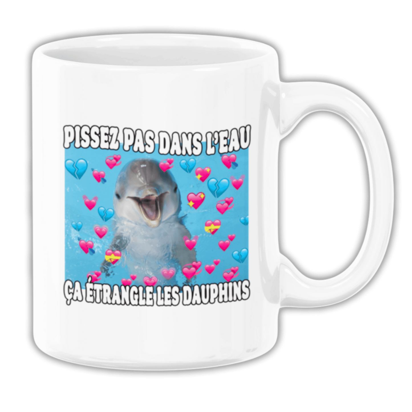 Mug céramique "Pissez pas dans l'eau"
