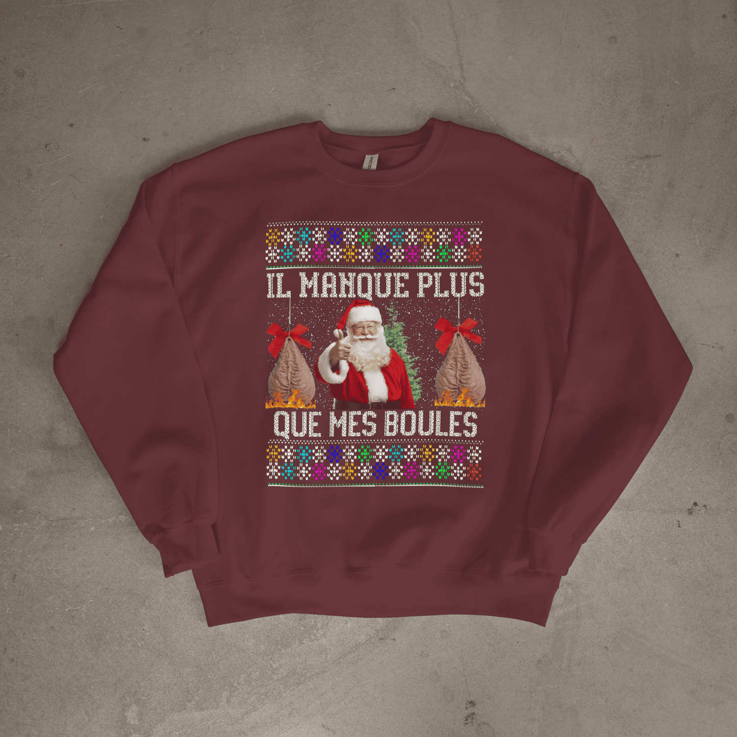 Pull moche Noël "Mes boules"