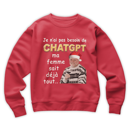 Pull moche Noël "Chat gpt"