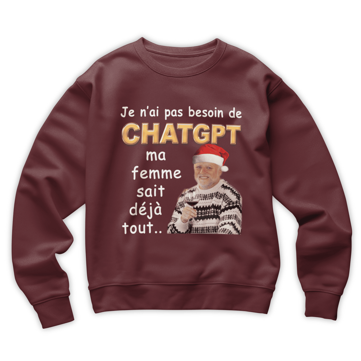 Pull moche Noël "Chat gpt"