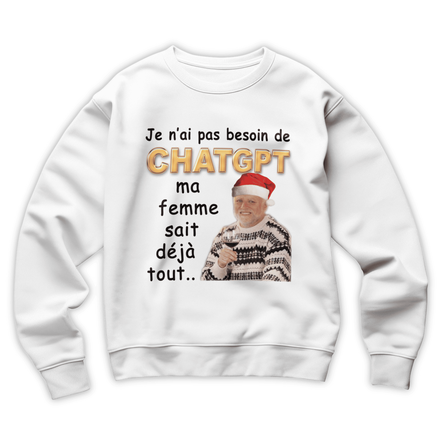 Pull moche Noël "Chat gpt"