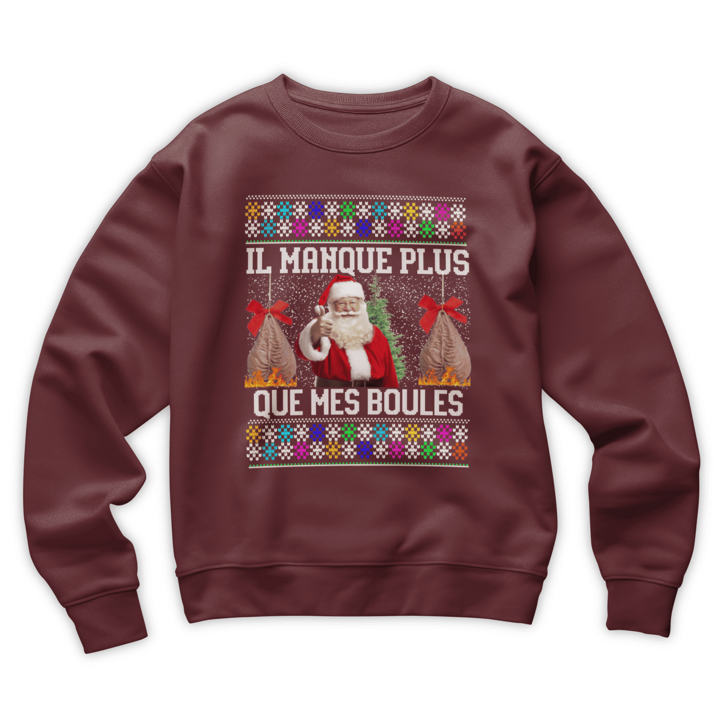 Pull moche Noël "Mes boules"