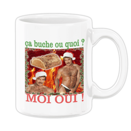 Mug de Noël "ça buche ou quoi ?"